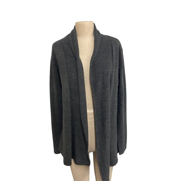 Sag Harbor Womens Open Front Cardigan Sweater L Gray - Picture 1 of 7